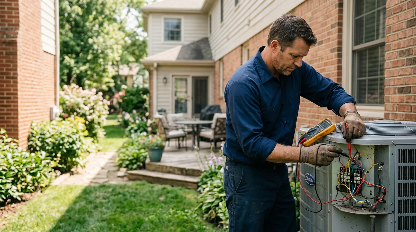 HVAC technician working near Belleville, WV